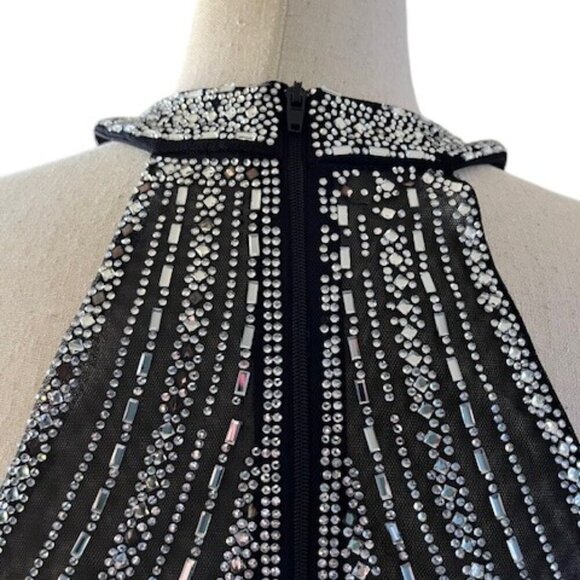Say Yes To The Prom Gown Dress Black Halter Rhinestone Embellished Juniors 11 - Picture 14 of 16